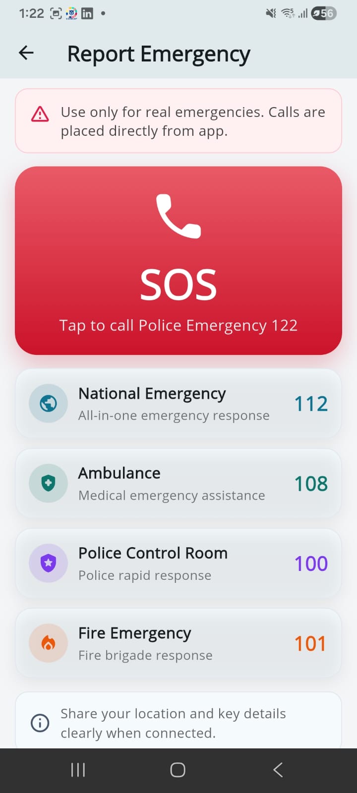 Emergency Dial Pad